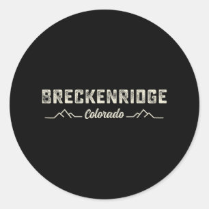 Breckenridge Colorado Skifahren Berg Snowboarden Runder Aufkleber