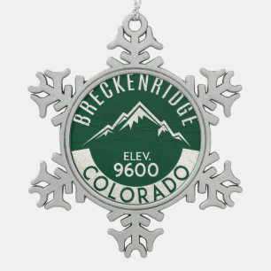 Breckenridge Colorado Skifahren Schneeflocken Zinn-Ornament