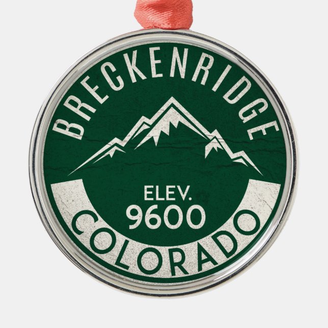 Breckenridge Colorado Skifahren Silbernes Ornament (Vorne)