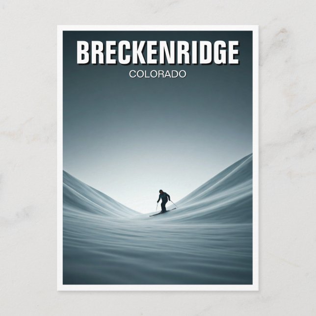 Breckenridge Colorado Skifahrer Postkarte (Vorderseite)