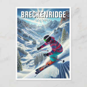 Breckenridge Colorado Skifahrer Postkarte