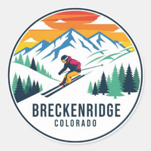 Breckenridge Colorado Skifahrer Runder Aufkleber