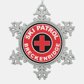 Breckenridge Colorado Skigebiet Schneeflocken Zinn-Ornament