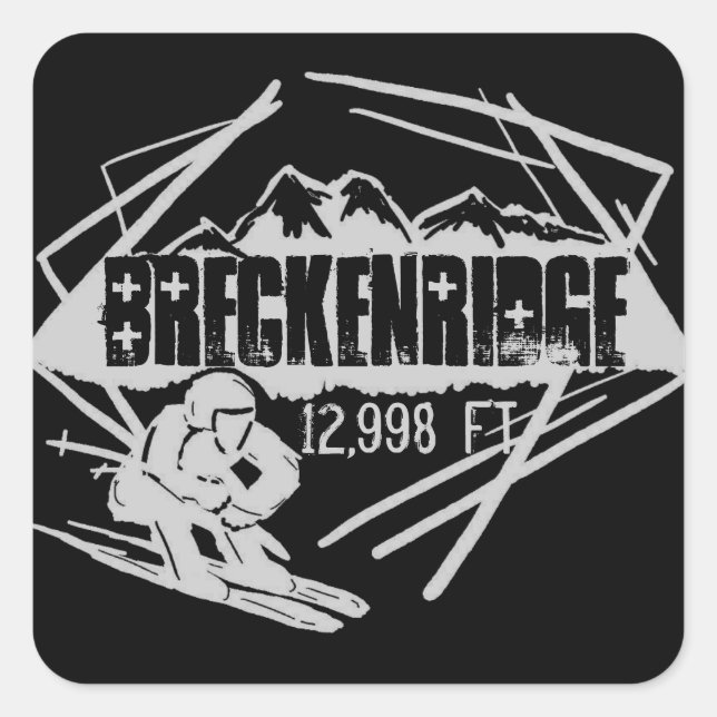Breckenridge Colorado Skiier Aufkleber (Vorderseite)