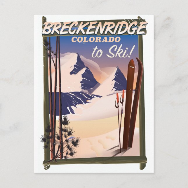 Breckenridge, Colorado-Skiposter Postkarte (Vorderseite)