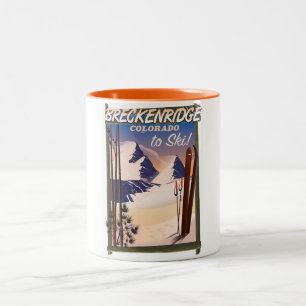 Breckenridge, Colorado Skiposter Zweifarbige Tasse