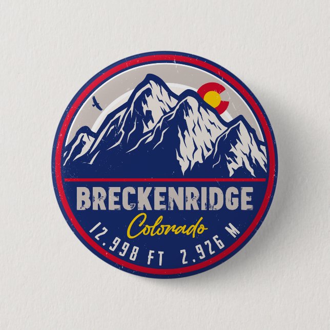 Breckenridge Colorado Skiwandern Souvenir Button (Vorderseite)