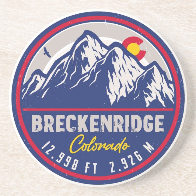 Breckenridge Colorado Skiwandern Souvenir Getränkeuntersetzer (Vorne)