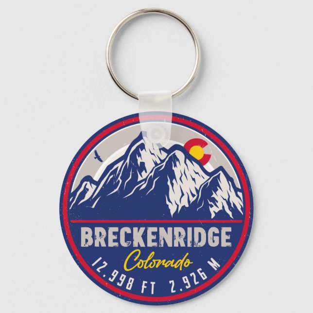 Breckenridge Colorado Skiwandern Souvenir Schlüsselanhänger (Vorderseite)