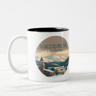 Breckenridge Colorado Snow Mountains Vintag Retro Zweifarbige Tasse