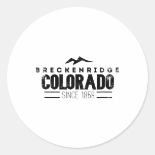 Breckenridge Colorado Unterdrücktes Skigebiet Berg Runder Aufkleber