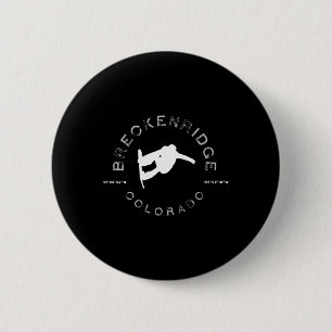 Breckenridge Colorado Vintag Graphic Snowboarding Button