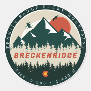 Breckenridge Colorado Vintage Berg Souvenir Runder Aufkleber
