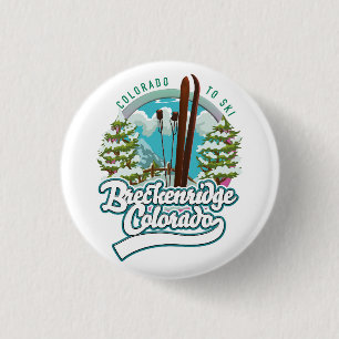 Breckenridge, Colorado Vintage-Skilogo Foto Prin Button