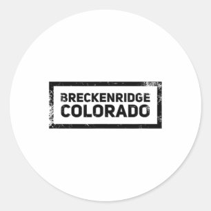 Breckenridge Colorado Vintages Bergskiing-Logo Runder Aufkleber
