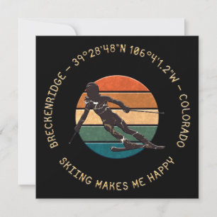 Breckenridge, Colorado - weiblicher Skier, Goldene Feiertagskarte