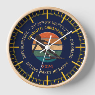 Breckenridge, Colorado - weiblicher Skier, Goldene Uhr