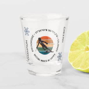 Breckenridge, Colorado - weiblicher Skier, schwarz Schnapsglas