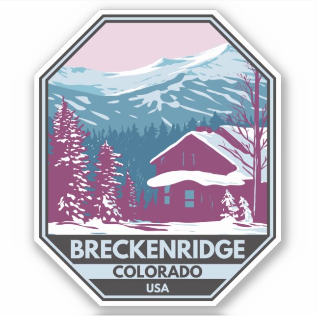 Breckenridge Colorado Winter Skigebiet Aufkleber (Vorderseite)