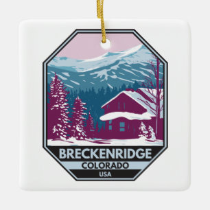 Breckenridge Colorado Winter Skigebiet Keramikornament