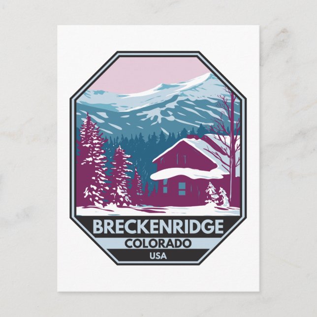 Breckenridge Colorado Winter Skigebiet Postkarte (Vorderseite)