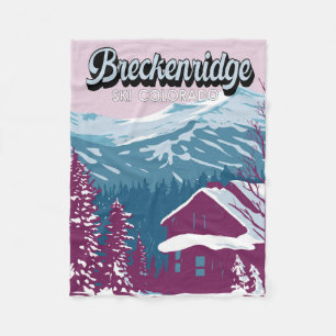 Breckenridge Colorado Winterkunst Vintage Fleecedecke