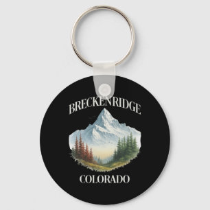 Breckenridge Schneebedeckte Berge Skifahren Wander Schlüsselanhänger