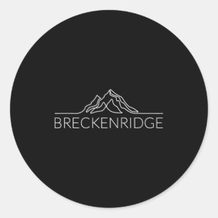 Breckenridge Skifahren Retro Athlet Design Runder Aufkleber