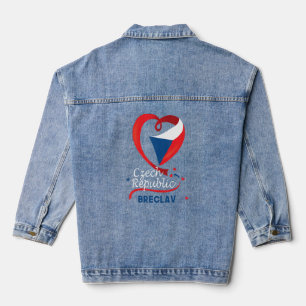 Breclav Tschechien Herzenflagge Jeansjacke