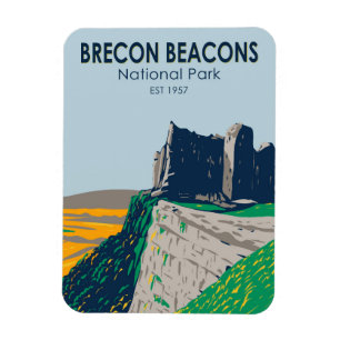 Brecon-Beacons-Nationalpark Wales Vintage Magnet