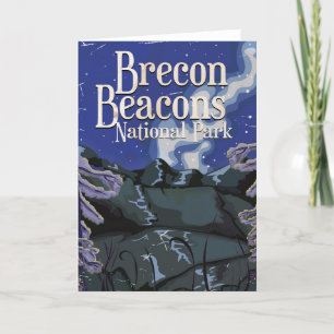 Brecon Beacons Vintag Railway Travel Poster Feiertagskarte