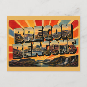 Brecon Beacons Wales Vintage Reise Kunst Postkarte