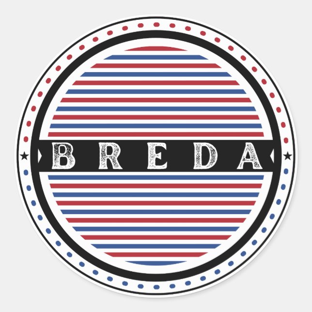 Breda City Pride Emblem – Dutch Identity Runder Aufkleber (Vorderseite)