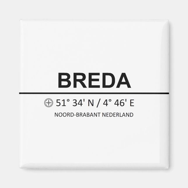 Breda Coordinaten - Breda Coordinates Magnet (Vorne)