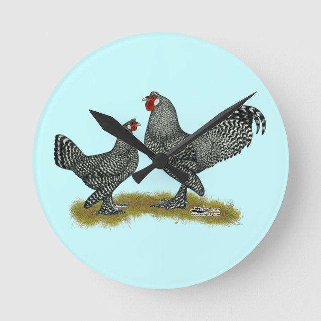 Breda-Huhn-Kuckuck Runde Wanduhr (Vorderseite)