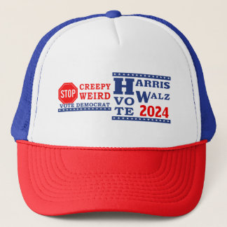Breepy Weird Vote Harris Walz 2024 anhalten Truckerkappe