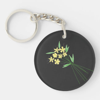 "Breeze in Bloom" – Hand-Drawn Floral Keychain Schlüsselanhänger