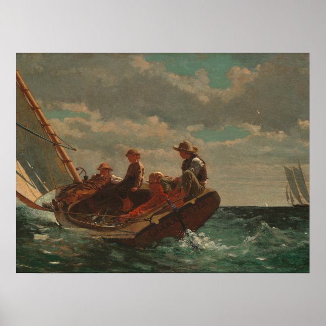 Breezing (A Fair Wind) von Winslow Homer Poster (Vorne)
