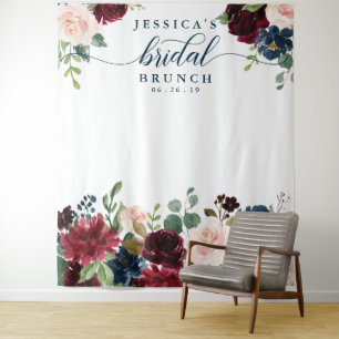 Breezy Burgundy Brautparty Backdrop Foto Stand Wandteppich