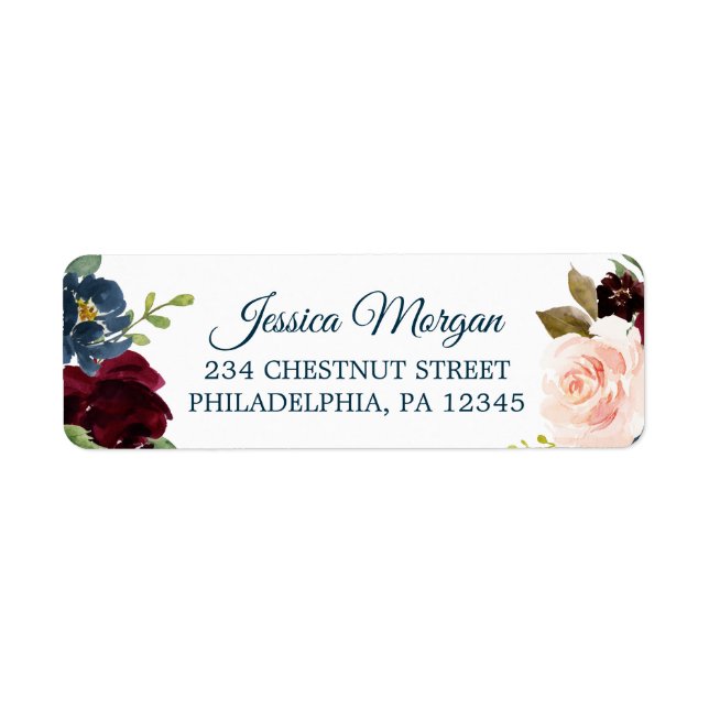 Breezy Burgundy Return Address Label (Vorne)