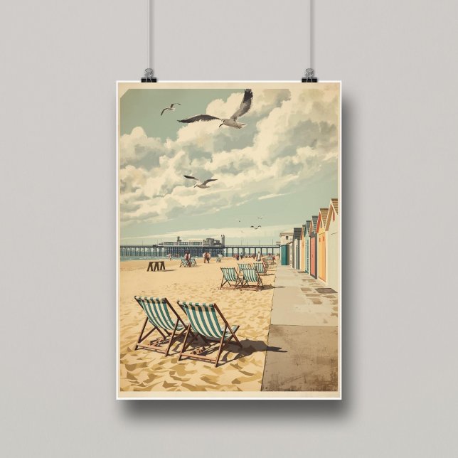 Breezy Days in Brighton – British Seaside Coastal  Poster (Von Creator hochgeladen)