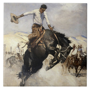 "Breezy Riding" Western Art von WHD Koerner Fliese