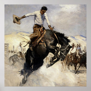 "Breezy Riding" Western Art von WHD Koerner Poster