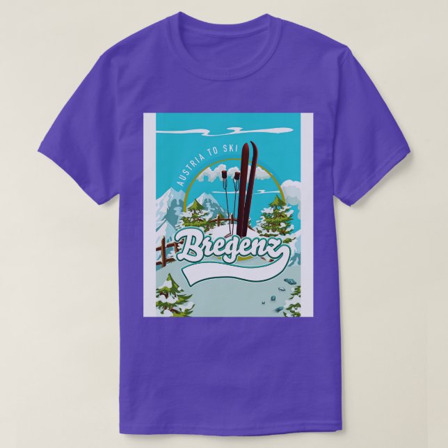 Bregenz Austria Ski Poster T-Shirt (Design vorne)