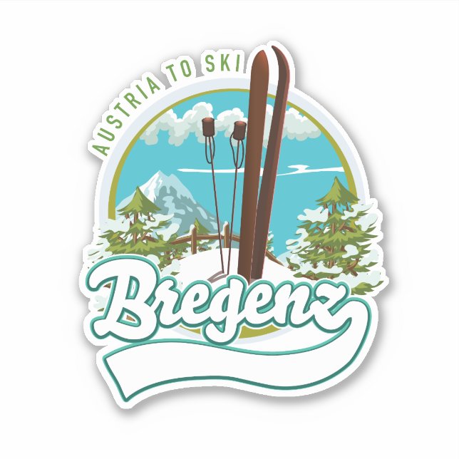 Bregenz austria to ski logo aufkleber (Vorderseite)
