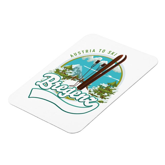 Bregenz austria to ski logo magnet (Linke Seite)