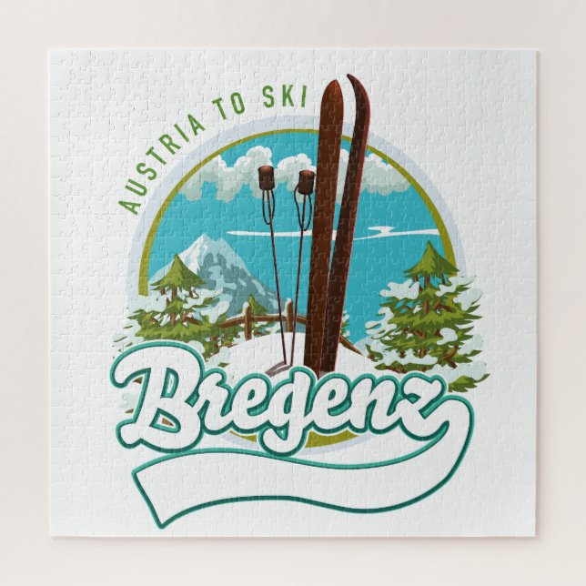 Bregenz austria to ski logo puzzle (Vertikal)
