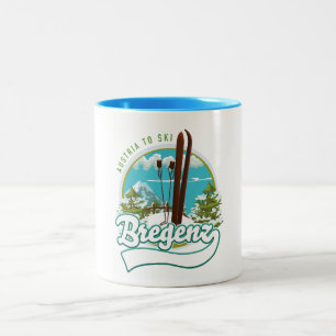 Bregenz austria to ski logo zweifarbige tasse