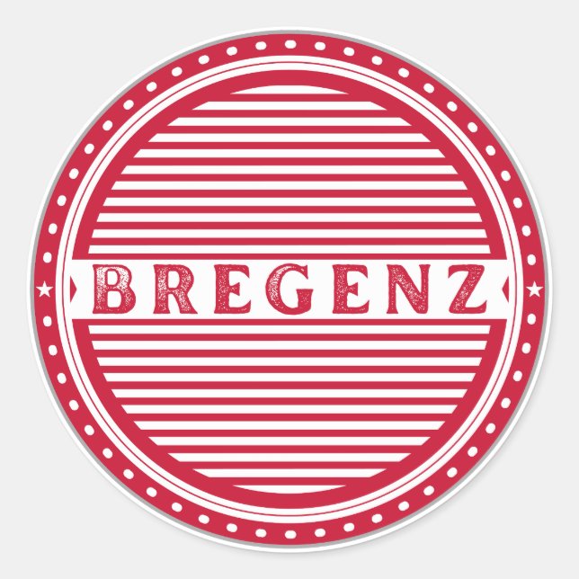 Bregenz City Pride Emblem – Austria Identity Runder Aufkleber (Vorderseite)