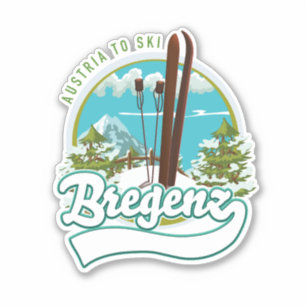 Bregenz Österreich Skilogo Aufkleber